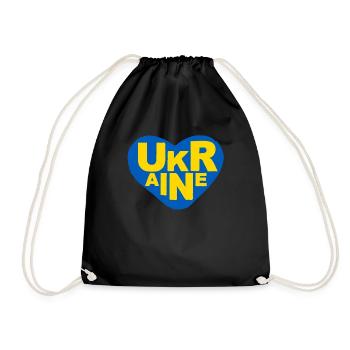 Stand with Ukraine Peace No War - Turnbeutel - Schwarz - Vorne
