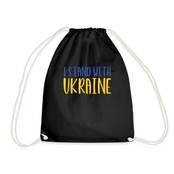 Stand with Ukraine Peace No War - Turnbeutel - Schwarz - Vorne
