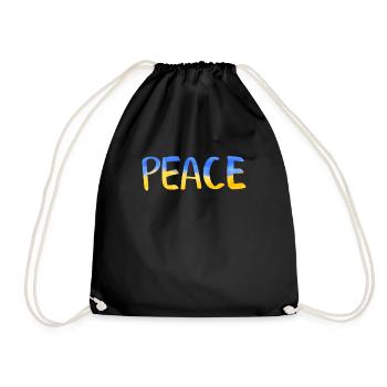 Stand with Ukraine Peace No War - Turnbeutel - Schwarz - Vorne