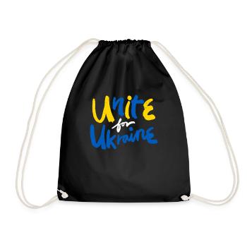 Stand with Ukraine Peace No War - Turnbeutel - Schwarz - Vorne