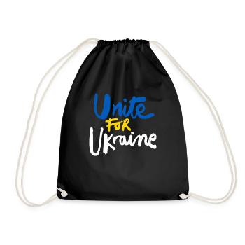 Stand with Ukraine Peace No War - Turnbeutel - Schwarz - Vorne