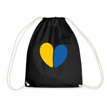 Stand with Ukraine Peace No War - Turnbeutel - Schwarz - Vorne