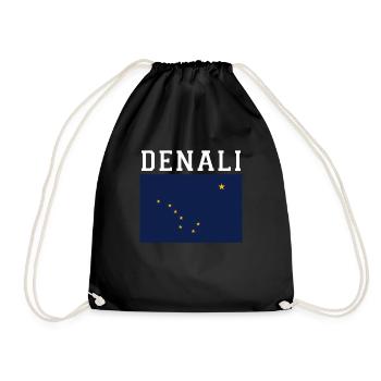 Alaska Gift USA Nature Bear Denali Grizzly Forest - Drawstring Bag - black - Front