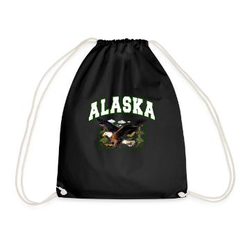 Alaska Geschenk Kinder Herren Damen USA Natur Eis - Turnbeutel - Schwarz - Vorne