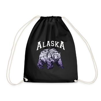 Alaska Geschenk USA Natur Bär Denali Grizzly Wald - Turnbeutel - Schwarz - Vorne