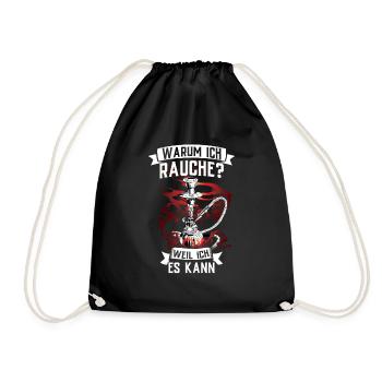 Shisha Doppelapfel Hookah Rauchen Tabak Vape Kohle - Turnbeutel - Schwarz - Vorne