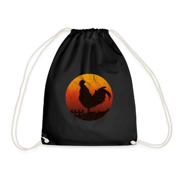 chicken chickens poultry hen egg chicks gockel chick chick - Drawstring Bag - black - Front