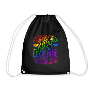 Grundschule Eine Legende Grundschule Abschluss 202 - Turnbeutel - Schwarz - Vorne