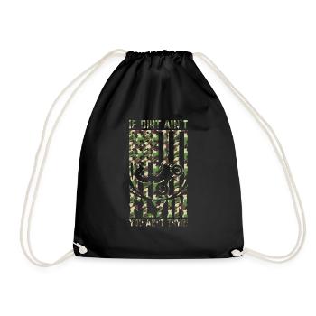Supercross Dirt Bike Motocross Camouflage Flag Mot - Drawstring Bag - black - Front