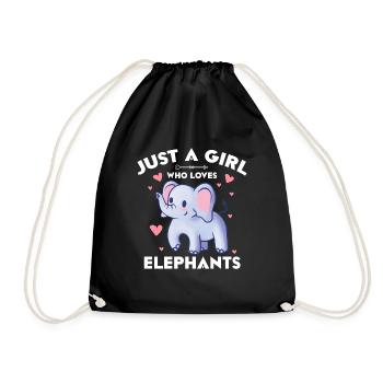 Juste une fille qui aime les éléphants - Sac de sport léger - noir - Devant