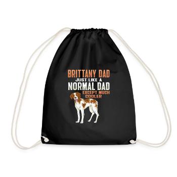 French Brittany Spaniel Epagneul Breton Gift - Drawstring Bag - black - Front