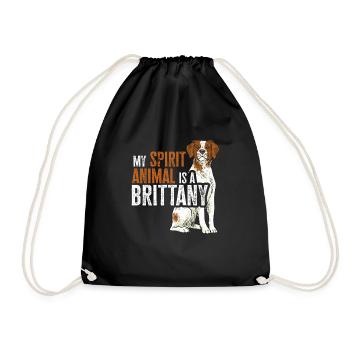 French Brittany Spaniel Epagneul Breton Geschenk - Turnbeutel - Schwarz - Vorne