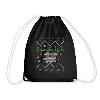 Ugly December Deer Brew Beer Ugly Christmas - Turnbeutel - Schwarz - Vorne