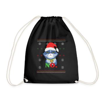 No December 2022 Cat Hates Christmas - Turnbeutel - Schwarz - Vorne