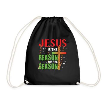 Christmas December 2022 Jesus Season Reason - Turnbeutel - Schwarz - Vorne