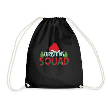 December Christmas Squad Santa Lover Christmas - Drawstring Bag - black - Front