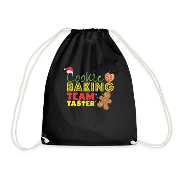 December Cookie Baking Team Love Christmas - Turnbeutel - Schwarz - Vorne