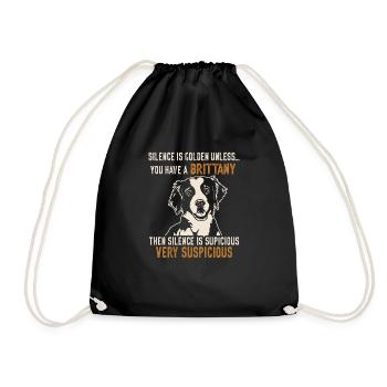 French Brittany Spaniel Epagneul Breton Gift - Drawstring Bag - black - Front