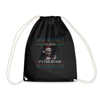 Décembre Happy Birth Go Jesus Ugly Christmas Day - Sac de sport léger - noir - Devant