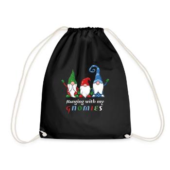 December Hanging With Gnomes Elf Love Christmas - Turnbeutel - Schwarz - Vorne