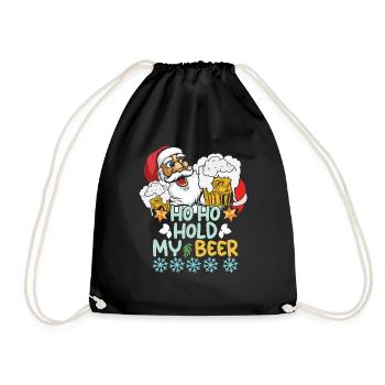 December Drink Beer Lover Santa Ugly Christmas - Turnbeutel - Schwarz - Vorne