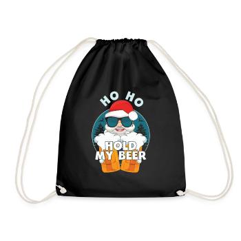 Hold Drink Beer Lover Santa Ugly Christmas 2022 - Turnbeutel - Schwarz - Vorne