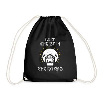 Keep Christ In Christmas December 2022 Jesus - Turnbeutel - Schwarz - Vorne