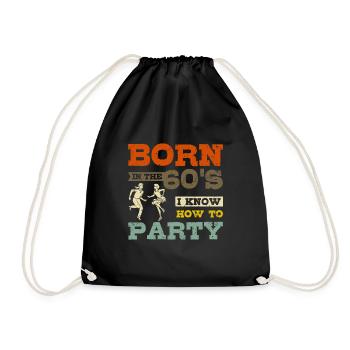 Born in the 60s party - Turnbeutel - Schwarz - Vorne