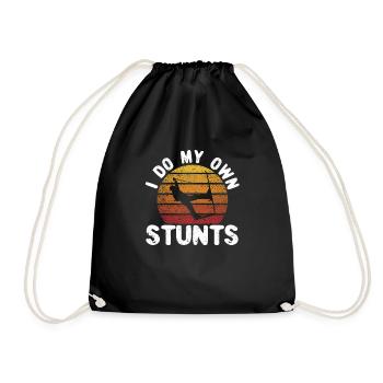 Ich mache meine eigenen Stunts Skifahren Lustig - Turnbeutel - Schwarz - Vorne
