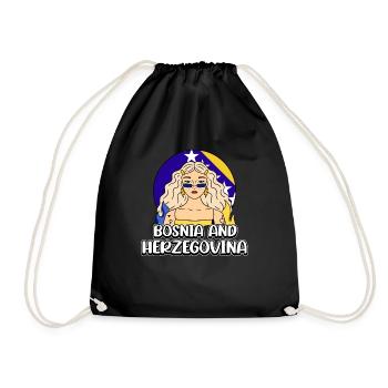 Proud Bosnian Bosniaks Bosnia Herzegovina - Drawstring Bag - black - Front