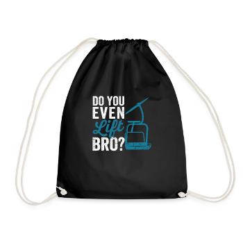 Skiing Fun Winter Sports Lovers Skiers - Drawstring Bag - black - Front