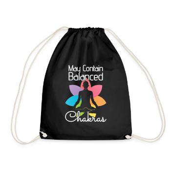 May Contain Balanced Chakras - Drawstring Bag - black - Front