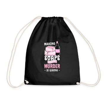 Saponification. for soap manufacturers and - Drawstring Bag - black - Front