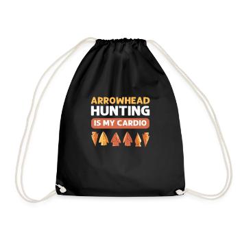 Arrowhead hunting is my heartbeat. - Drawstring Bag - black - Front