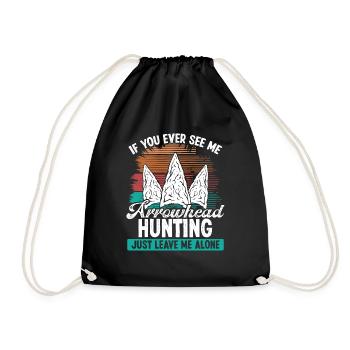 Arrowhead Hunting Leave me alone Artifact - Drawstring Bag - black - Front