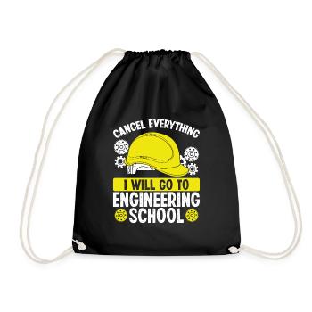 Engineering School Graduation Engineer School - Drawstring Bag - black - Front
