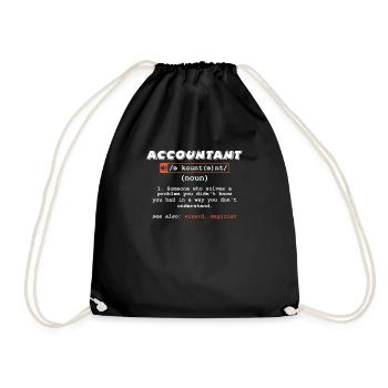 Funny Accountant Definition Bookkeeping Humor - Drawstring Bag - black - Front