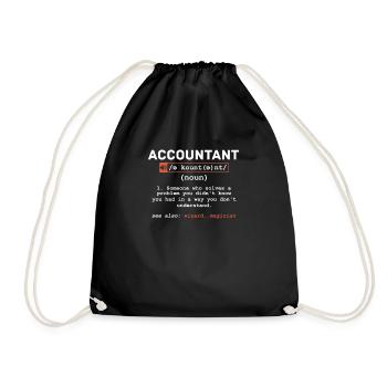 Funny Accountant Definition CPA Finance Auditor - Drawstring Bag - black - Front