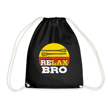 Relax Bro Retro Vintage Lacrosse Design - Sac de sport léger - noir - Devant