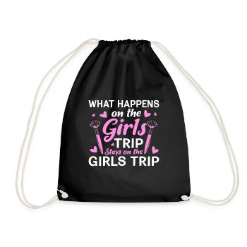 What happens on the girls' journey remains funny - Drawstring Bag - black - Front