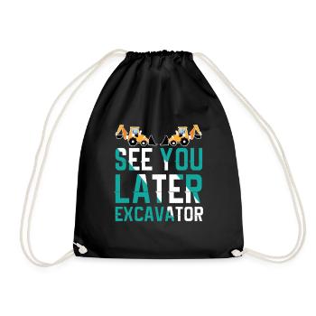 See you later Digger Funny toddler boy - Drawstring Bag - black - Front