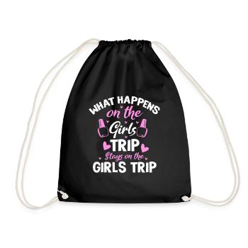 What happens on the girls' journey remains funny - Drawstring Bag - black - Front
