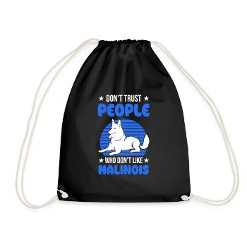 Malinois Belgian Shepherd Mechelse Herder - Drawstring Bag - black - Front