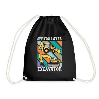 See you later Digger funny toddler - Drawstring Bag - black - Front
