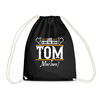 Tom Geschenkidee Geschenk Geburtstag - Turnbeutel - Schwarz - Vorne