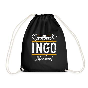 Ingo Geschenkidee Geschenk Geburtstag - Turnbeutel - Schwarz - Vorne