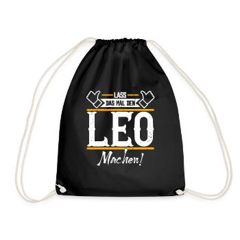 Leo Geschenkidee Geschenk Geburtstag - Turnbeutel - Schwarz - Vorne