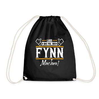 Fynn Geschenkidee Geschenk Geburtstag - Turnbeutel - Schwarz - Vorne