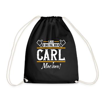Carl Geschenkidee Geschenk Geburtstag - Turnbeutel - Schwarz - Vorne