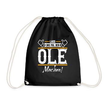 Ole Geschenkidee Geschenk Geburtstag - Turnbeutel - Schwarz - Vorne